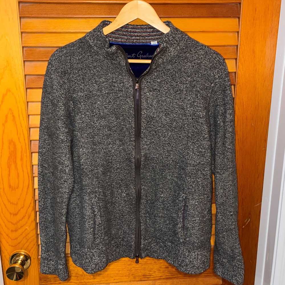 Robert Graham 100% wool full zip sweater - mens size XL